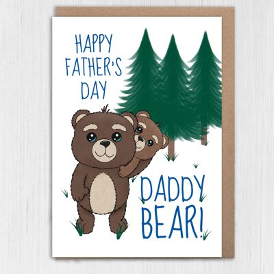 Biglietto per la festa del papà con orso: buona festa del papà, papà orsetto