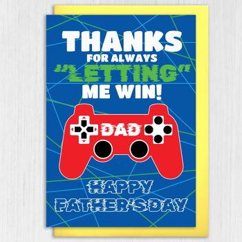 Carte Fête des Pères Gamer : Merci de toujours me laisser gagner 3