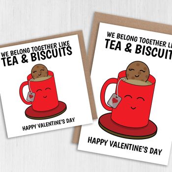 Nous sommes ensemble comme le thé et les biscuits Carte de Saint Valentin 2