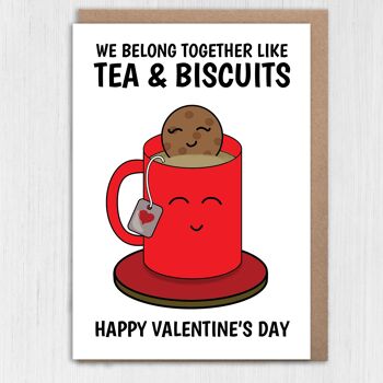 Nous sommes ensemble comme le thé et les biscuits Carte de Saint Valentin 4