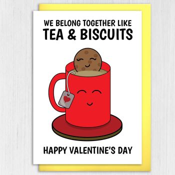 Nous sommes ensemble comme le thé et les biscuits Carte de Saint Valentin 5