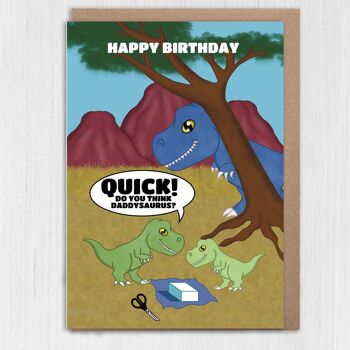 Carte d'anniversaire dinosaure pour papa : Vous pensez à Daddysaurus ? 1
