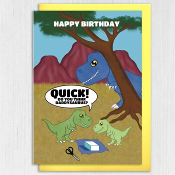 Carte d'anniversaire dinosaure pour papa : Vous pensez à Daddysaurus ? 3