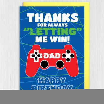 Carte d'anniversaire de joueur : Merci de toujours me laisser gagner papa 3