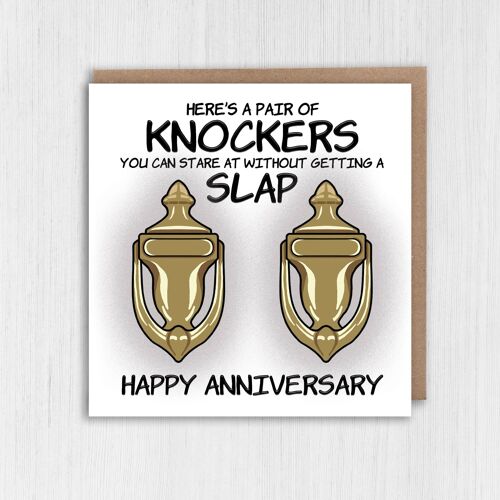 Funny anniversary card: Pair of knockers you can stare at