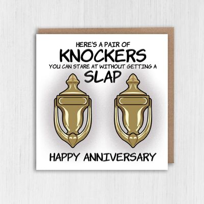 Funny anniversary card: Pair of knockers you can stare at