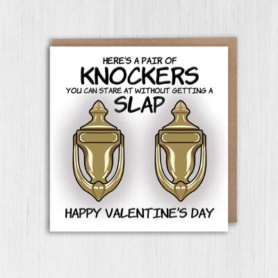 Funny Valentines card: Pair of knockers you can stare at