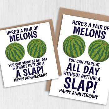 Carte d'anniversaire Une paire de melons que vous pouvez regarder toute la journée 2