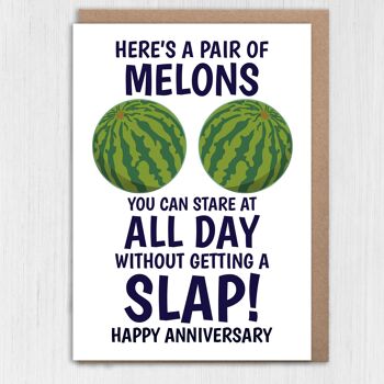 Carte d'anniversaire Une paire de melons que vous pouvez regarder toute la journée 4