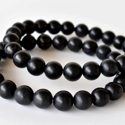 Black Shungite Bracelet (Cleansing and Elimination Toxins)