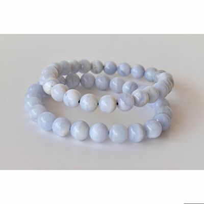 Blue Lace Agate Bracelet (Relaxation and Self Discovery)
