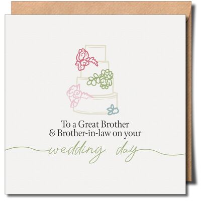 To a Great Brother and Brother-in-law on your Wedding Day. Lgbtq+ Wedding Day Card.