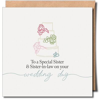 An eine besondere Schwester und Schwägerin an Ihrem Hochzeitstag. Lgbtq+ Hochzeitstagskarte.