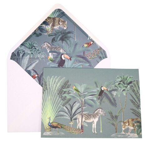 Darwin's Menagerie Green Greetings Card