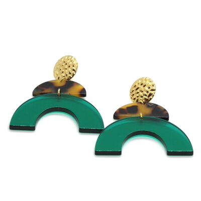 Earrings / ALBA Green / Cellulose acetate / Stainless steel
