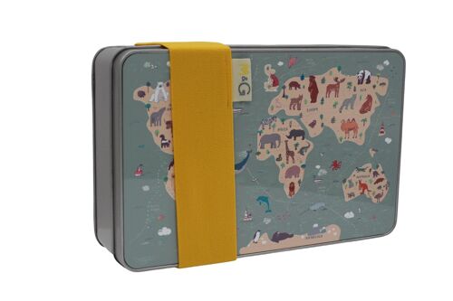 Animal Map Lunch Tin