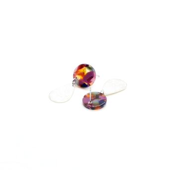 Boucles d’oreilles / Anna Pop rose / Acétate de cellulose / Acier inoxydable 5