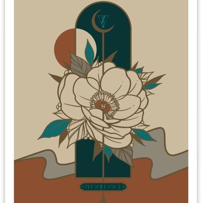 Affiche VV flower - Terra/blue - A3