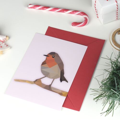Robin - Low Poly Art - Christmas Card