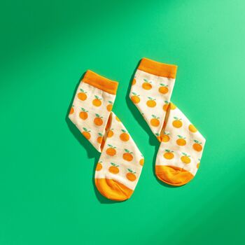 Chaussettes homme en coton égyptien à motifs orange 1