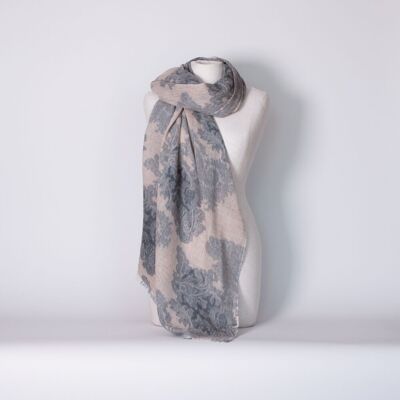 SCARF - ÉCHARPE - SHAWLS – Wool + cashmere scarf – Blue