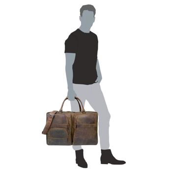 Max Sac de voyage pour homme en cuir XXL Sac de week-end pour femme Taille L 24