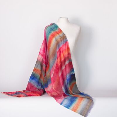 SCARF - ÉCHARPE - SHAWLS – Scarf made of pure, fine wool – watercolor