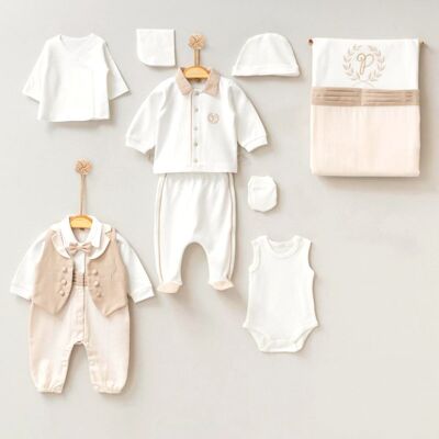 100% Cotton Ten Pieces Custom Made Embrodried Newborn Set