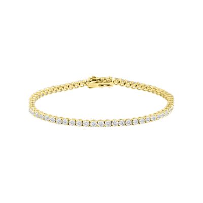 Bracelet rivière de diamants de laboratoire - 4,20 ct - Or Jaune 18 kt