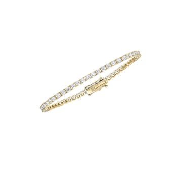 Bracelet rivière de diamants de laboratoire - 4,20 ct - Or Jaune 18 kt 2