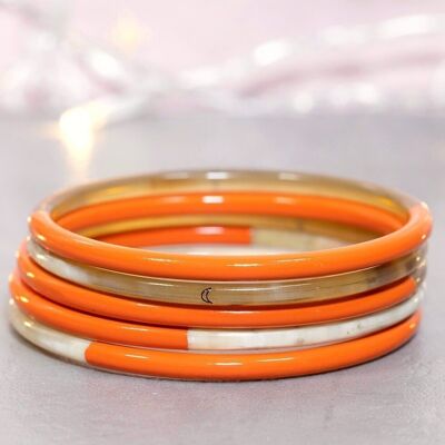 1 real ORANGE Moon Bracelet n°28 - 3 mm