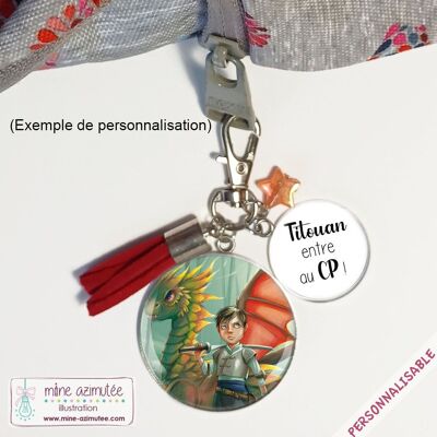 Porte-clés personnalisé Acier Inoxydable pour enfant "Samourai"