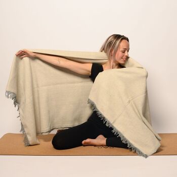 Couverture de yoga en coton biologique (tissé à la main) 6
