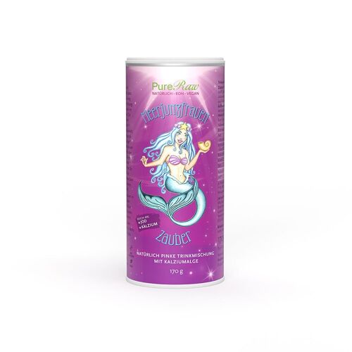 Meerjungfrauen Zauber, natürlich pinkes Getränkepulver mit Kalziumalge (Roh) 170 g