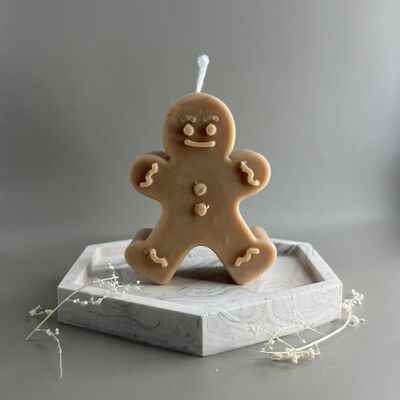 Christmas Gingerbread Man Candle