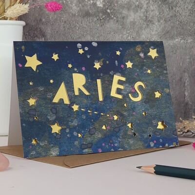 Tarjeta de corte de papel Aries