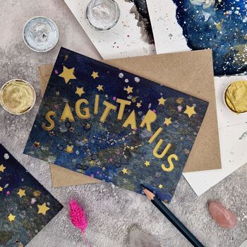 Carte découpée en papier du zodiaque Sagittaire 4
