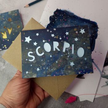Carte découpée en papier du zodiaque Scorpion 2