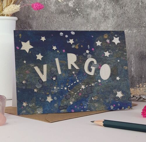 Virgo Zodiac Paper Cut Card