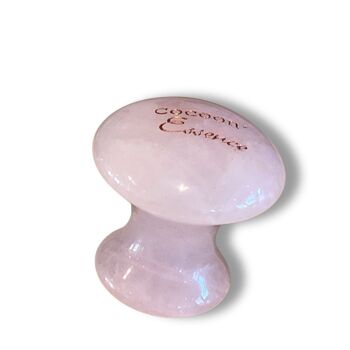 Champignon de massage Mushroom Quartz rose avec pochon 2