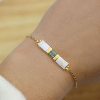 Bracelet de perles japonaises - Acier inoxydable doré 4