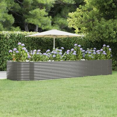 Garden Raised Bed Gray 176"x55.1"x26.8" Powder-coated Steel