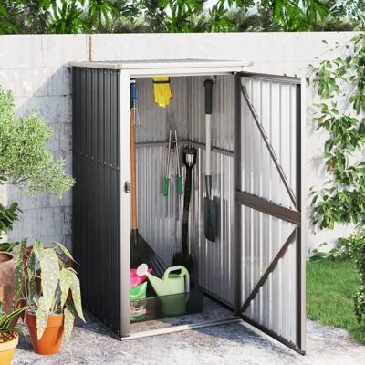 Garden Tool Shed Anthracite 34.6"x35"x63.4" Galvanized Steel