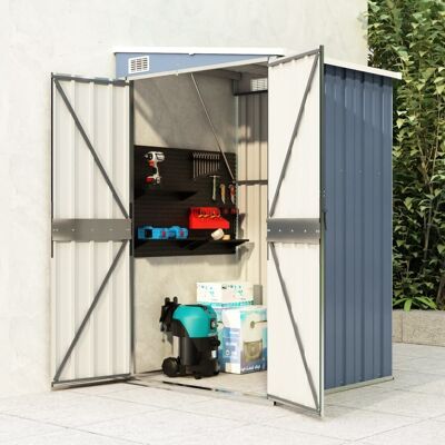 Wall-mounted Garden Shed Gray 46.5"x39.4"x70.1" Galvanized Steel