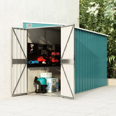 Wall-mounted Garden Shed Green 46.5"x113.4"x70.1" Galvanized Steel