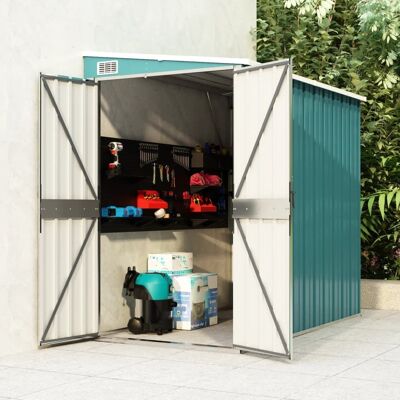 Wall-mounted Garden Shed Green 46.5"x76.4"x70.1" Galvanized Steel