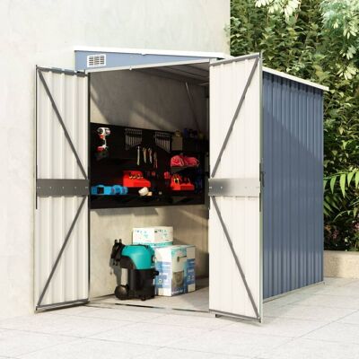 Wall-mounted Garden Shed Gray 46.5"x76.4"x70.1" Galvanized Steel
