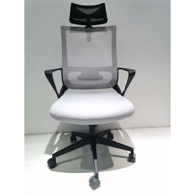 Retun Office Chair, Full Back Revolving Ergonomic, Black wengue, Light Gray Finish