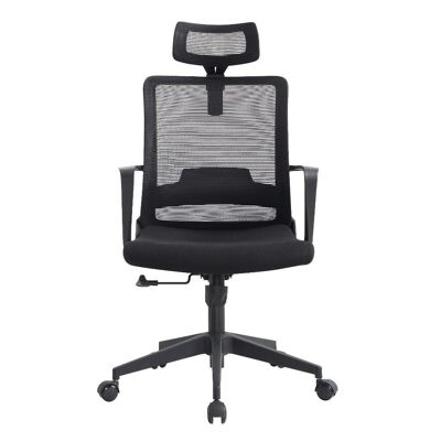 Eladio Full Back Revolving Ergonomic Office Chair, Black Finish