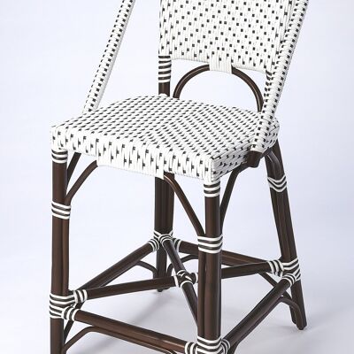 White And Chocolate Rattan Counter Stool